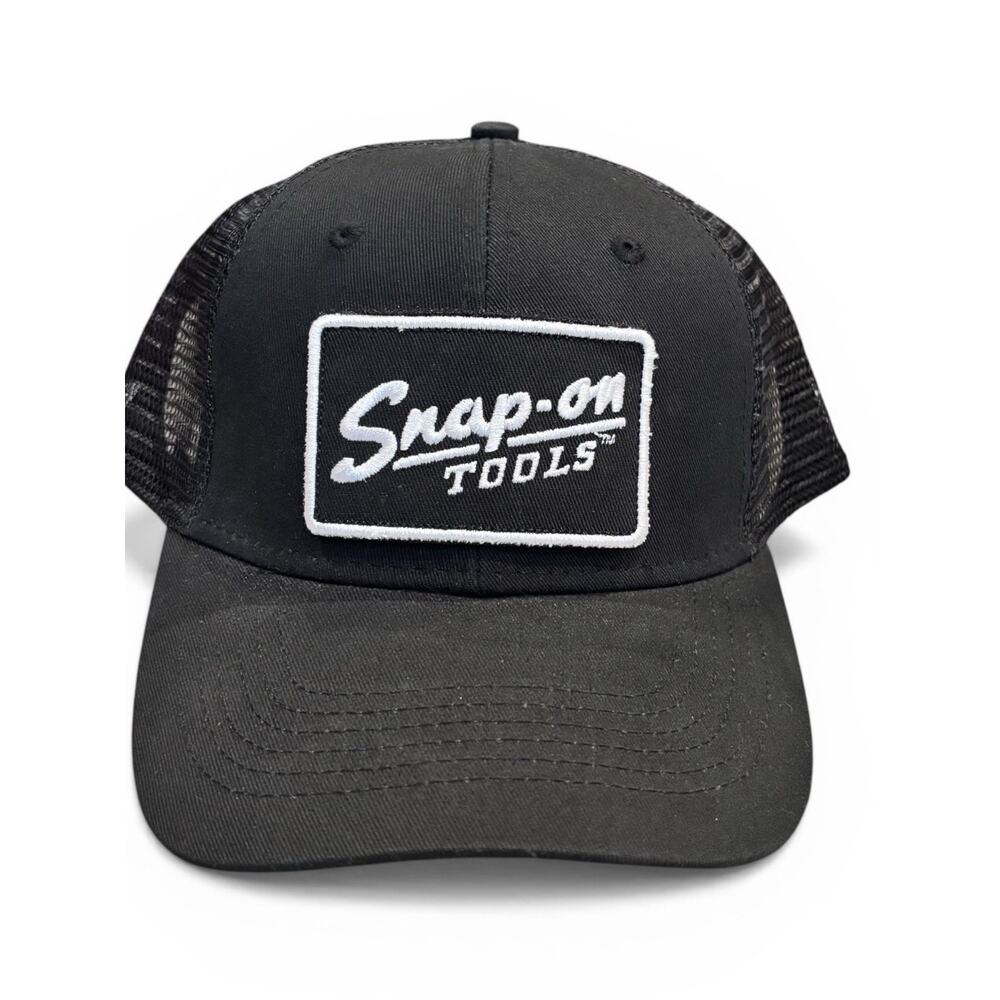 Snap On Tools Black Mesh Logo Patch Adjustable Trucker Hat Official NEW